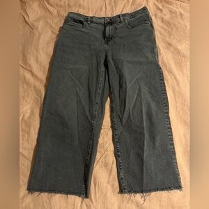 Madewell Women's Dark Gray wide leg crop Jeans